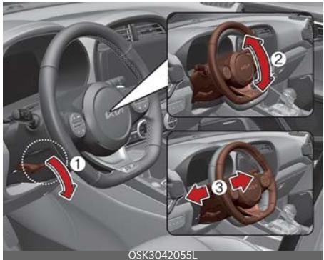 KIA Soul SK3-3 Phase 2 (2023) - Réglage de l'angle et de la hauteur du volant - 1