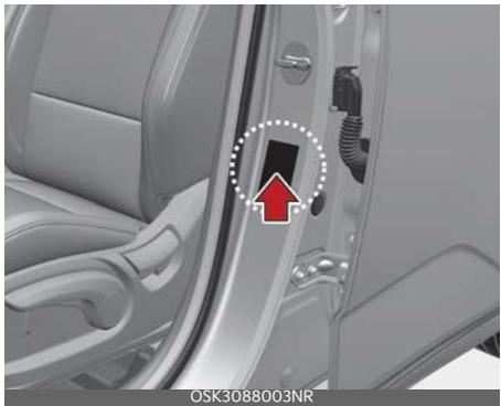 KIA Soul SK3-3 Phase 2 (2023) - Étiquette de spécification et de pression des pneus - 1