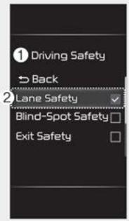 KIA Soul SK3-3 Phase 2 (2023) - Réglages du système d'assistance au maintien de la voie - 1