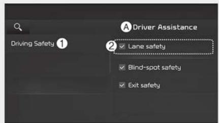 KIA Soul SK3-3 Phase 2 (2023) - Réglages du système d'assistance au maintien de la voie - 2