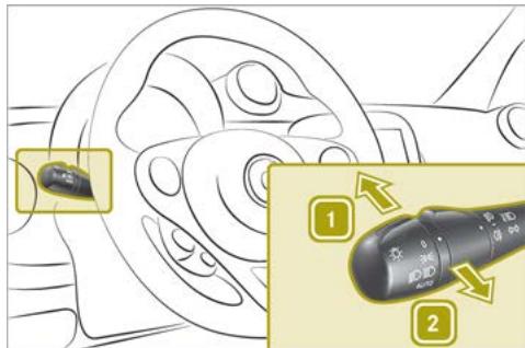 SMART Fortwo 3 (2014-2019) - Allumage et extinction des feux de route - 1