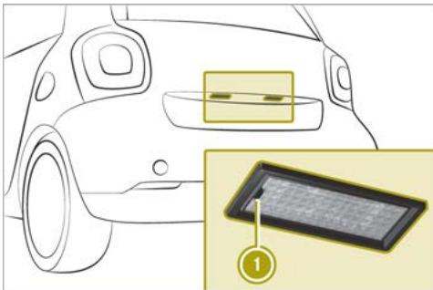 SMART Fortwo 3 (2014-2019) - Remplacement des ampoules de l'éclairage de la plaque d'immatriculation - 1