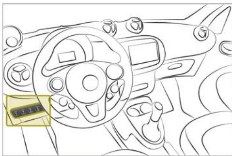 SMART Fortwo 3 (2014-2019) - Désactivation et activation du dispositif de démarrage et d'arrêt automatiques - 1