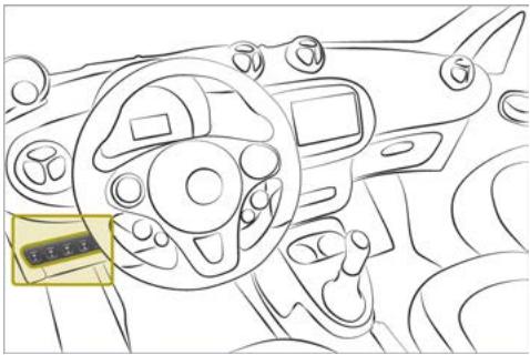 SMART Fortwo 3 (2014-2019) - Désactivation et activation de l'aide au stationnement - 1