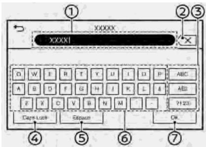 INFINITI Q60 (2016-2023) - COMMENT ENTRER DES LETTRES ET DES CHIFFRES - 1