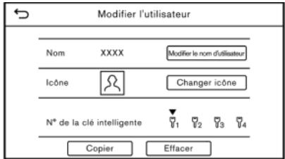 INFINITI Q60 (2016-2023) - Écran de modifications d'utilisateur - 1