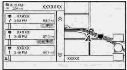 INFINITI Q60 (2016-2023) - Sélection d'une étape dans la liste des informations relatives aux sorties : - 1