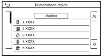 INFINITI Q60 (2016-2023) - Numérotation rapide - 1