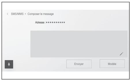 SMS/MMS • Composer le message Adresse : ******** Envoyer Modèle
