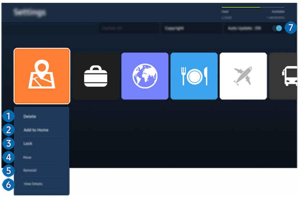 SAMSUNG TU43DU7175 - Gestion des applications installées - 1