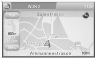 OPEL Zafira B (2008-2014) - Infotainment System - Indications sur l'affichage de carte - 2