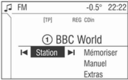 OPEL Zafira B (2008-2014) - Infotainment System - Sélection du menu radio - 1