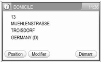 OPEL Zafira B (2008-2014) - Infotainment System - Saisie et sélection de l'adresse du domicile - 1