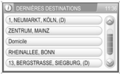 OPEL Zafira B (2008-2014) - Infotainment System - Sélection d'une destination précédente - 1