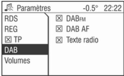OPEL Zafira B (2008-2014) - Infotainment System - Menu DAB - 1