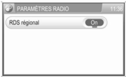 OPEL Zafira B (2008-2014) - Infotainment System - Activation ou désactivation du mode RDS régional - 1