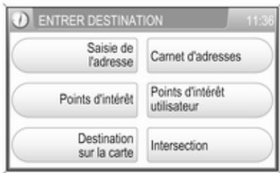 OPEL Zafira B (2008-2014) - Infotainment System - Pour sélectionner une intersection comme destination : - 1
