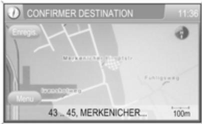 OPEL Zafira B (2008-2014) - Infotainment System - CONFIRMER DESTINATION est affiché. - 1