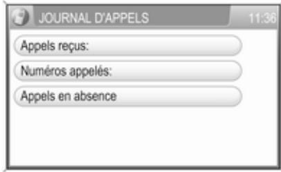 OPEL Zafira B (2008-2014) - Infotainment System - À l'aide des listes d'appels - 1