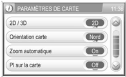 OPEL Zafira B (2008-2014) - Infotainment System - Configurer la vue de carte - 1