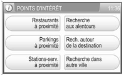 OPEL Zafira B (2008-2014) - Infotainment System - Pour sélectionner un point d'intérêt : - 2