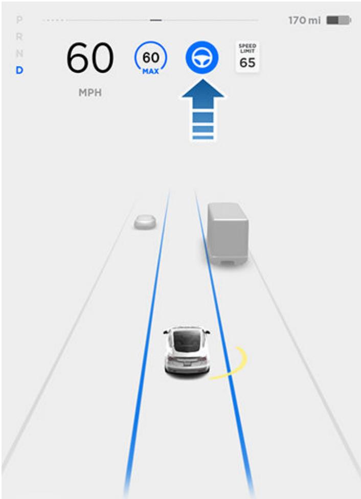 TESLA Model Y (2020-2024) - Utilisation de l'Assistance au maintien de cap - 3
