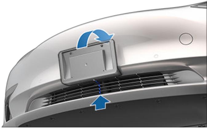 TESLA Model Y (2020-2024) - Installation du support de plaque d'immatriculation avant - 3