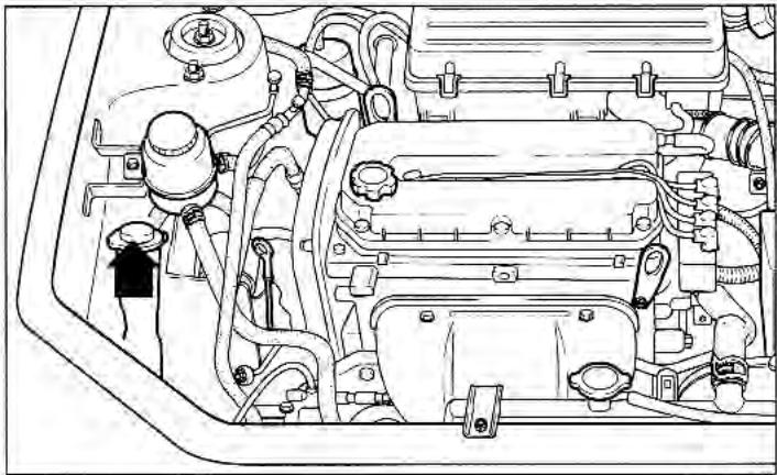 KIA Rio (2003) - Vérification du niveau de lave-glace - 1