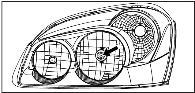 Buick Lucerne (2008) - Réglage de la portée des phares - 1