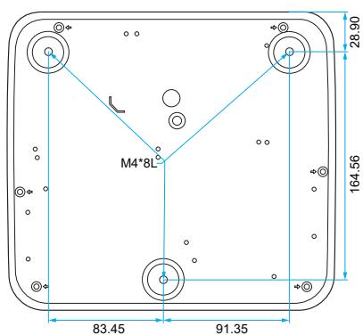 OPTOMA PHOTONLIFEPK31 - Dimensions du projecteur et installation au plafond - 6