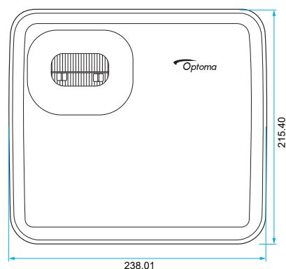 OPTOMA PHOTONLIFEPK31 - Dimensions du projecteur et installation au plafond - 3