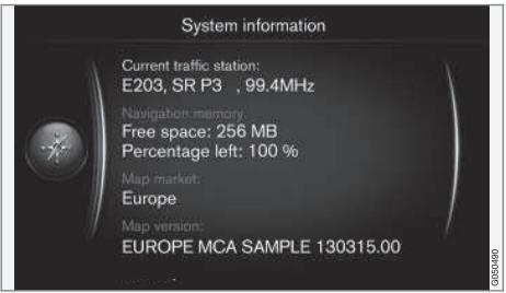 VOLVO Sensus (2016) - Navigation - Navigation - Informations concernant la carte et le système - 1