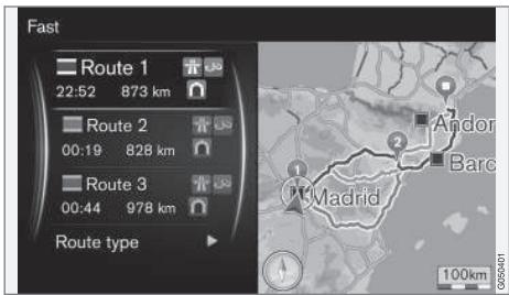 VOLVO Sensus (2016) - Navigation - Proposition d'itinéraire - 1
