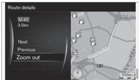 VOLVO Sensus (2016) - Navigation - Informations détaillées concernant l'itinéraire - 1