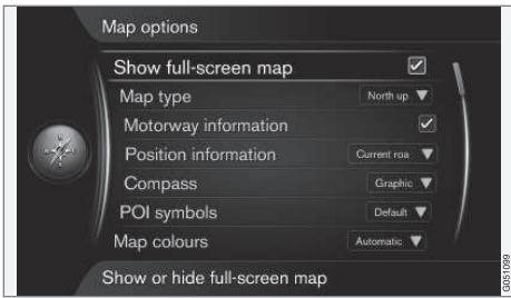 VOLVO Sensus (2016) - Navigation - Navigation - options carte - 1