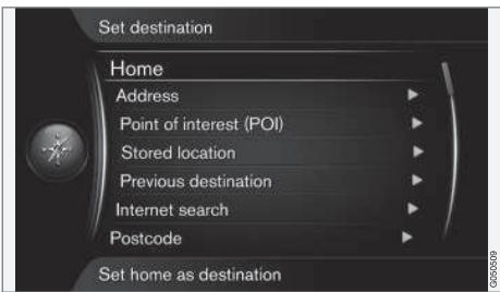 VOLVO Sensus (2016) - Navigation - Navigation - indiquer la destination - 1