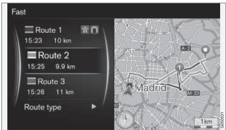 VOLVO Sensus (2016) - Navigation - Itinéraires alternatifs - 1