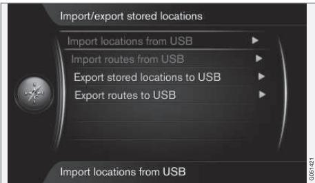 VOLVO Sensus (2016) - Navigation - Navigation - importer/exporter des lieux mémorisés - 1