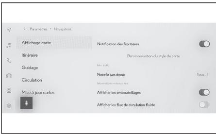 LEXUS NX AZ20 (2021) - Changement des paramètres d'affichage de carte - 1
