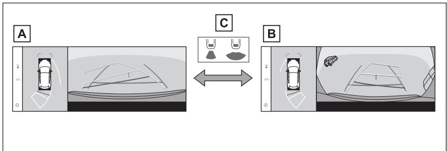 LEXUS NX AZ20 (2021) - Mode d'affichage lorsque la position de changement de vitesse est placée sur "p - 4