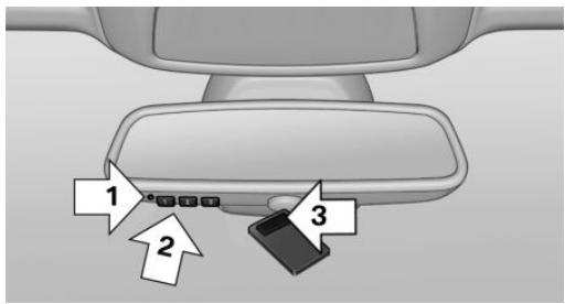 BMW X4 (2014-2018) - Organes de commande sur le rétroviseur intérieur - 1