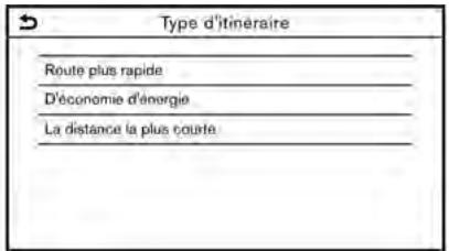 NISSAN Rogue (2020) - Modification des paramètres de calcul d'itinéraire - 1