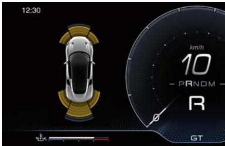 Maserati MC20 (2020) - Affichage des messages d'avertissement du système d'aide au stationnement Park Assist - 2