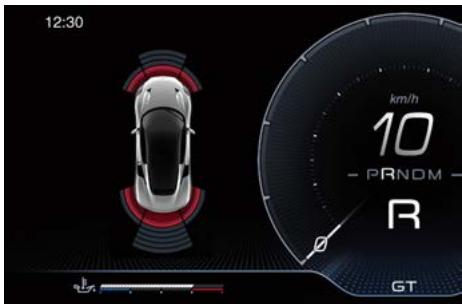 Maserati MC20 (2020) - Affichage des messages d'avertissement du système d'aide au stationnement Park Assist - 3