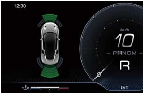 Maserati MC20 (2020) - Affichage des messages d'avertissement du système d'aide au stationnement Park Assist - 1