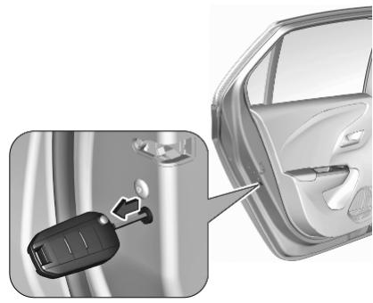 OPEL Corsa F - 6 (2019-2023) - Utilisation avec la clé en cas de défaillance du verrouillage central - 4
