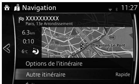 MAZDA 6 - Système de navigation - Vérifier des itinéaires alternatifs au moment de la planification de l'itinéaire - 2