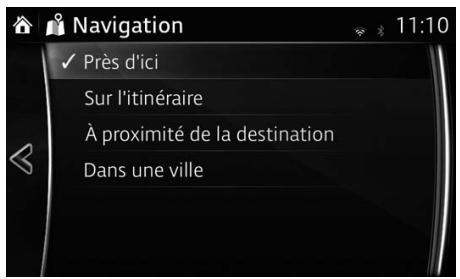 MAZDA 6 - Système de navigation - Recherche d'un POI (Point d'intérêt) par nom - 1