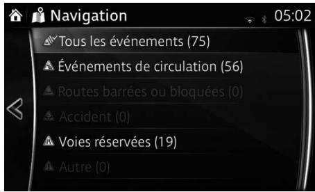 MAZDA 6 - Système de navigation - Sélectionner la catégorie. - 1