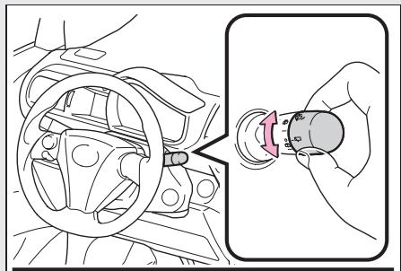 Scion IQ (2012) - 2-3. Utilisation de l'éclairage et des essuie-glaces essuie-glace et lave-glace de lunette arrière - 1